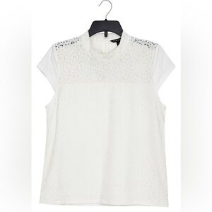 Tommy Hilfiger Women’s XL White Lace Mock Neck Top